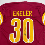 Autographed/Signed Austin Ekeler Washington Burgundy Football Jersey BAS COA