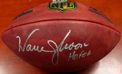 WARREN MOON AUTOGRAPHED NFL LEATHER FOOTBALL SEAHAWKS "HOF 06" MCS HOLO 112494