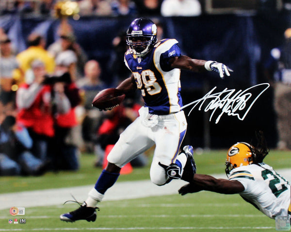 Vikings Adrian Peterson Signed 16x20 Horizontal Running Photo BAS Witnessed