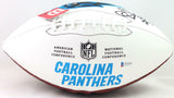 Luke Kuechly Autographed Carolina Panthers Logo Football- Beckett W *Black