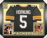 Paul Hornung Signed Packers 35x43 Custom Framed Jersey Inscribed "HOF 86" (JSA)