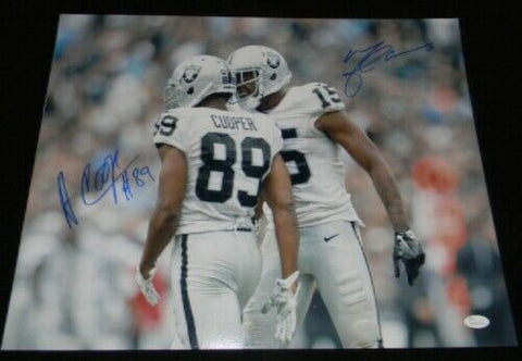 AMARI COOPER & MICHAEL CRABTREE AUTOGRAPHED OAKLAND RAIDERS 16x20 PHOTO JSA