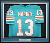 MIAMI DOLPHINS DAN MARINO AUTOGRAPHED FRAMED TEAL JERSEY BECKETT BAS 230180