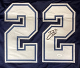 Emmitt Smith Dallas Signed Blue Football Jersey JSA Hologram