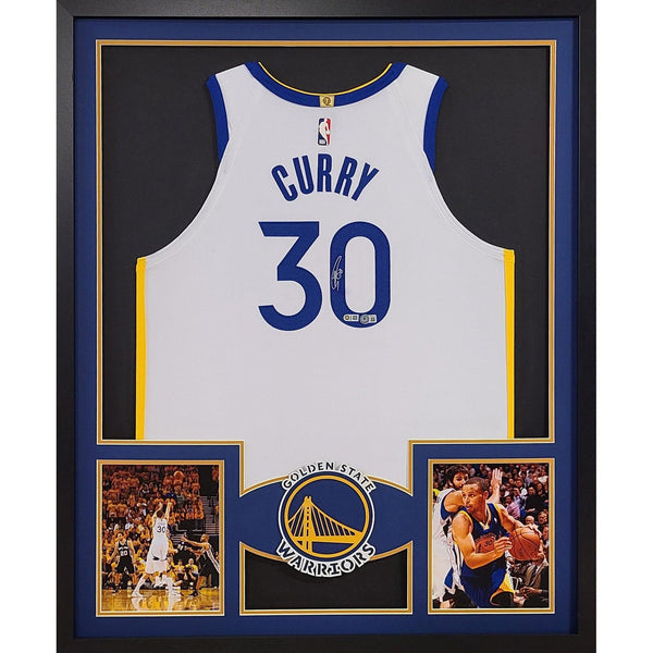Stephen Curry Autographed Signed Framed Warriors Steph Jersey BECKETT