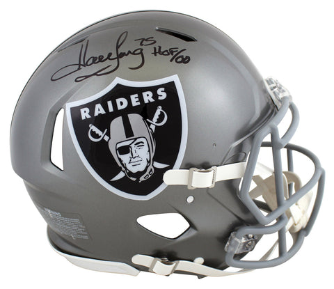 Raiders Howie Long "HOF 00" Signed Flash Full Size Speed Proline Helmet BAS Wit