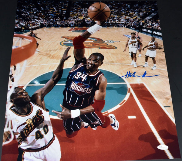 HAKEEM OLAJUWON AUTOGRAPHED SIGNED HOUSTON ROCKETS 16x20 PHOTO JSA