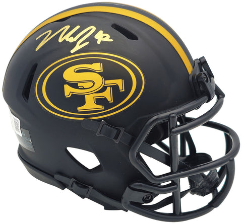 NICK BOSA AUTOGRAPHED 49ERS ECLIPSE BLACK MINI HELMET BECKETT WITNESS 230696