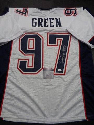 Jarvis Green Signed New England Patriots Jersey (JSA COA) 2xSuper Bowl Champion