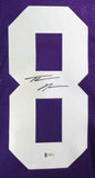 Thaddeus Moss Autographed Purple College Style Jersey - Beckett W Auth *8