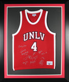 1990 UNLV Rebels Autographed National Championship Framed Jersey Beckett RED