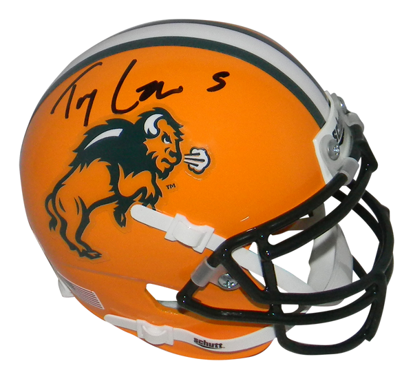 TREY LANCE SIGNED NORTH DAKOTA STATE BISON YELLOW MINI HELMET BECKETT