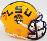 ODELL BECKHAM JR. AUTOGRAPHED LSU YELLOW MINI HELMET BECKETT WITNESS 235088