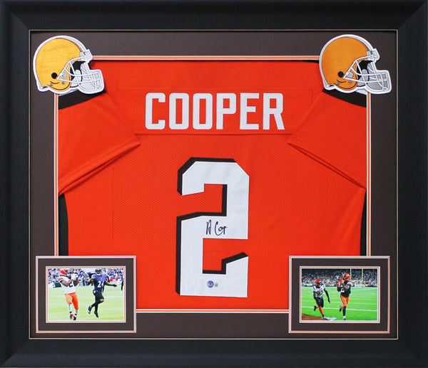 Amari Cooper Authentic Signed Orange Pro Style Framed Jersey BAS Witnessed