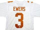 TEXAS LONGHORNS QUINN EWERS AUTOGRAPHED WHITE JERSEY BECKETT BAS QR 201710