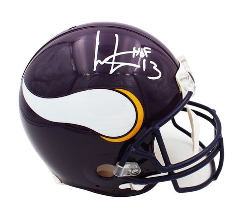 A Minnesota Vikings Throwback Authentic Purple NFL Helmet hand signed by Cris Ca