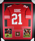 FRANK GORE (49ers red TOWER) Signed Autographed Framed Jersey Beckett