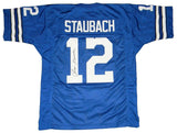 ROGER STAUBACH SIGNED AUTOGRAPHED DALLAS COWBOYS #12 BLUE JERSEY JSA