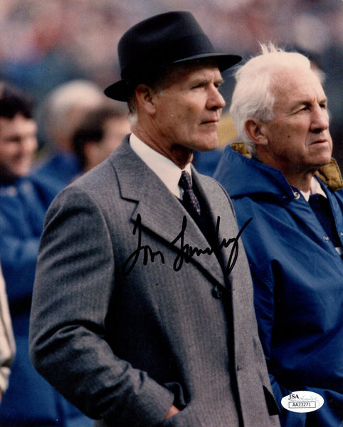 Tom Landry Autographed/Signed Dallas Cowboys 8x10 Photo JSA 48336