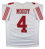 Jake Moody Authentic Signed White Pro Style Jersey Autographed BAS Witnessed