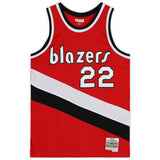 CLYDE DREXLER Autographed "The Glide" Trail Blazers Red Jersey FANATICS