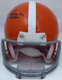 STEVE ATWATER AUTOGRAPHED BRONCOS THROWBACK ORANGE MINI HELMET BECKETT 178096