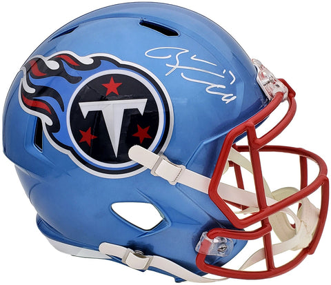 RYAN TANNEHILL AUTOGRAPHED TITANS FLASH BLUE FULL SIZE HELMET BECKETT 197140