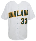 Jose Canseco (ATHLETICS) Signed White Custom Baseball Jersey - (SCHWARTZ COA)