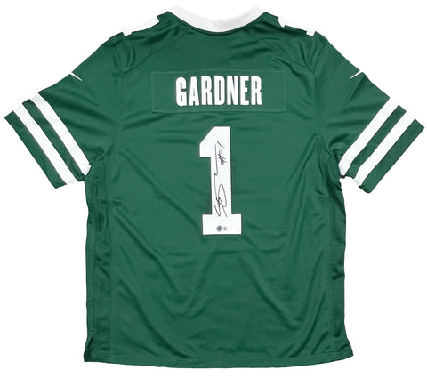 Sauce Gardner New York Jets Signed Nike Game Jersey Legacy Green BAS Beckett