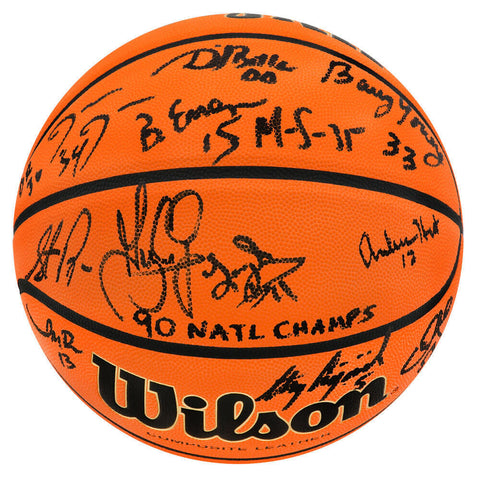 1990 UNLV Team Signed Wilson NCAA Basketball w/90 Champs (13 Signatures)(SS COA)