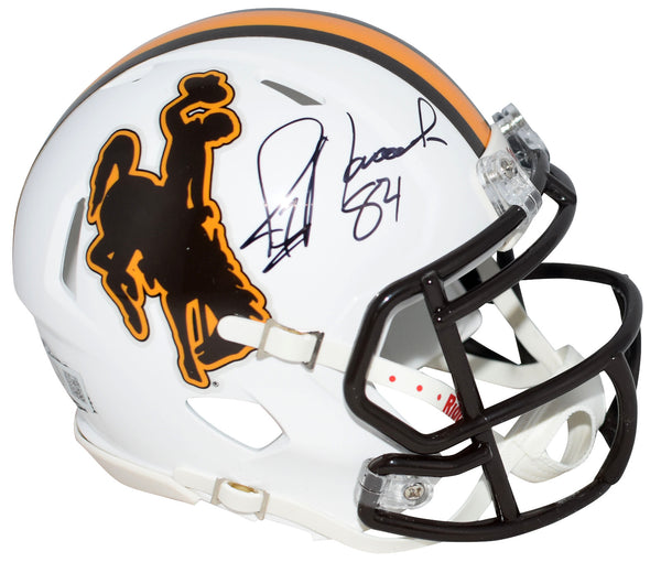 JAY NOVACEK AUTOGRAPHED SIGNED WYOMING COWBOYS SPEED MINI HELMET BECKETT