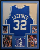 FRAMED DUKE BLUE DEVILS CHRISTIAN LAETTNER AUTOGRAPHED SIGNED JERSEY PSA COA