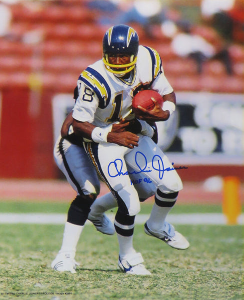 Charlie Joiner Signed Chargers Running With Ball 16x20 Photo w/HOF'96 - SS COA