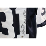 Roy Williams Autographed/Signed White Pro Style Jersey Insc. BAS 44068