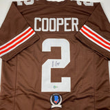 Autographed/Signed Amari Cooper Cleveland Brown Football Jersey Beckett BAS COA