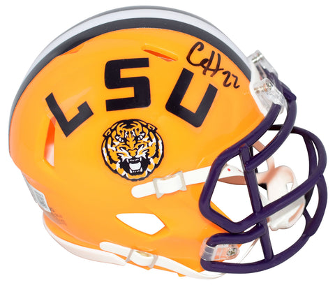 CLYDE EDWARDS-HELAIRE AUTOGRAPHED LSU TIGERS SPEED MINI HELMET BECKETT