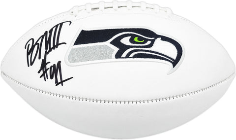 BYRON MURPHY II AUTOGRAPHED SEATTLE SEAHAWKS WHITE LOGO FOOTBALL MCS HOLO 235604