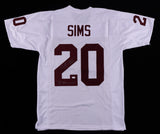 Billy Sims Signed Oklahoma Sooners White Jersey Inscribed "78 Heisman" (JSA COA)