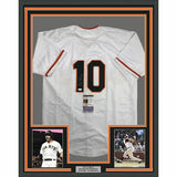 FRAMED Autographed/Signed EVAN LONGORIA 33x42 San Francisco White Jersey JSA COA