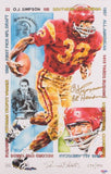 O. J. Simpson Signed LE 11x17 USC Lithograph Inscribed "Heisman 68" (PSA COA)