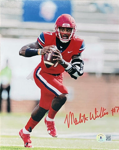 MALIK WILLIS SIGNED AUTOGRAPHED LIBERTY FLAMES 8x10 PHOTO BECKETT