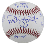 Brewers Robin Yount "6x Stat" Authentic Signed Oml Baseball BAS Witnessed 2