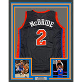 Framed Autographed/Signed Miles McBride 35x39 New York Black Jersey JSA COA