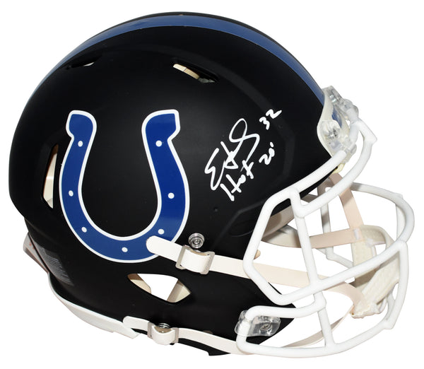 EDGERRIN JAMES SIGNED INDIANAPOLIS COLTS FLAT BLACK AUTHENTIC HELMET W/ HOF 20