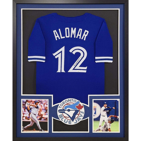 Roberto Alomar Autographed Signed Framed Blue Toronto Blue Jays Jersey JSA