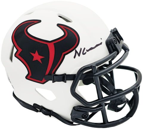 NICO COLLINS AUTOGRAPHED TEXANS LUNAR ECLIPSE WHITE MINI HELMET BECKETT 224752