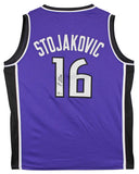 Peja Stojakovic Authentic Signed Purple Pro Style Jersey BAS Witnessed