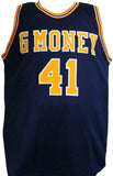 Glen Rice Autographed Blue G Money Jersey W/ Inscription- Beckett W *Black