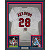 Framed Autographed/Signed Nolan Arenado 33x42 St. Louis White Jersey JSA COA