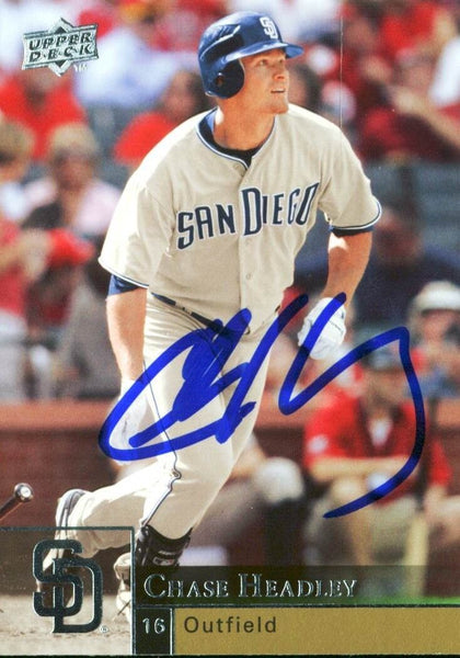 Padres Chase Headley Authentic Signed Card 2009 Upper Deck #316 w/ COA